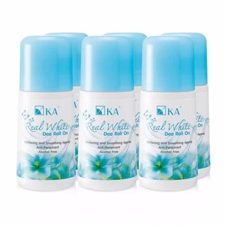 KA Real White Deo Roll On กลิ่น Tidy 25 ml. (6 ชิ้น)/ เคเอ เรียล ไวท์ ดีโอ กลิ่นไทดี้ โรลออนระงับกลิ่น