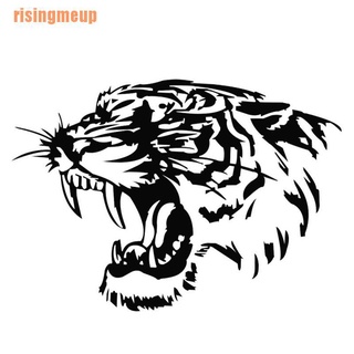 Risingmeup ~@ สติกเกอร์ไวนิล รูปหัวเสือ ขนาด 28X28 ซม. สําหรับติดตกแต่งรถจักรยานยนต์