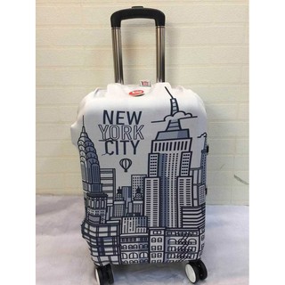 ผ้าคลุมกระเป๋าเดินทาง ผ้ายืด ลาย New york city (Size S)