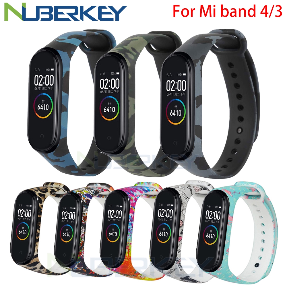 for Xiaomi Mi Band 4 Strap Camouflage Bracelet Silicone Printed Strap Miband 3 Accessories for Xiaomi Miband 4 NFC Band