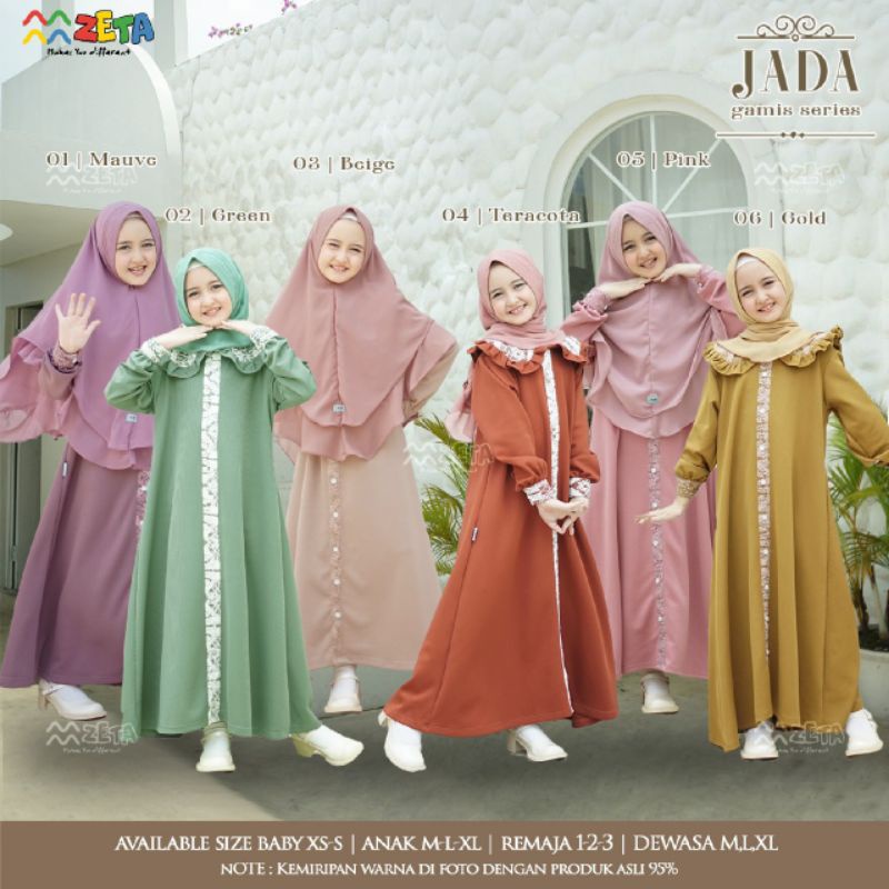 ZETA OUTFIT JADA SERIES MUSLIM GIRLS COUPLE GAMIS SET