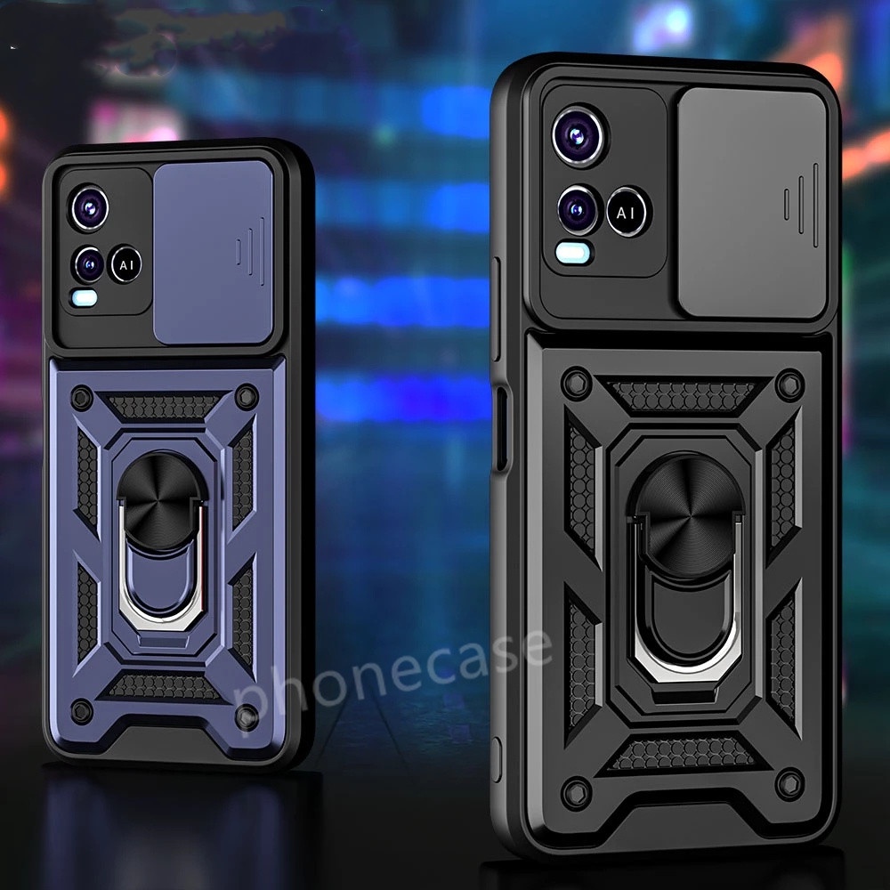 เคสโทรศัพท์สําหรับvivo Y03 Y03T Y04 Y17s Y16 Y18 Y18s Y36 Y27 Y76 Y33s Y21s Y21T Y21 Y27s Y28 Y28 Y28s 4G 5Gเกราะแม่เหล็กผู้ถือแหวนป้องกันกล้อง