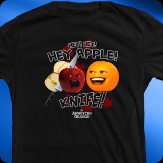 [S-5XL]เสื้อยืดลําลอง พิมพ์ลาย The Annoying Orange Hey Knife สีดํา เข้ากับทุกการแต่งกาย สําหรับผู้ชาย 722760