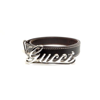 เข็มขัด Gucci Belt With Gucci Script Buckle sz 95 38 มือ 2 ของแท้