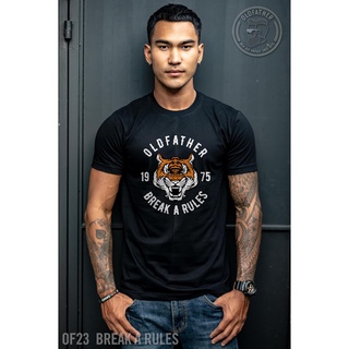 เสื้อยืดคอกลมวินเทจ เสือ Tiger break a rules Vintage ( รหัสสินค้า OF 23 )
