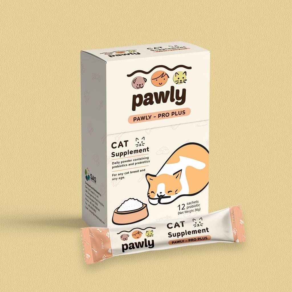 ผงโรยอาหารโปรไบโอติกสำหรับแมว Pawly Pro Plus