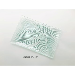 จานแก้ว สำหรับใส่อาหาร ผลไม้ ขนาด 8x12 นิ้ว Tornado