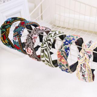 Embroidered Flower Headband National Wind Knotted Personality Hair Band