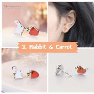[SE302]🌟ต่างหูเงินแท้ 92.5%🌟 Sweet Animals 🐦🐣🐇🐳 ต่างหูสไตน์มินิมอล แนวญี่ปุ่น