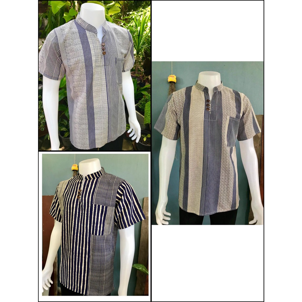 เสื้อผู้ชาย เสื้อผ้าฝ้าย เสื้อพื้นเมือง  ใส่ทำงาน ระบายอากาศได้ดี เนื้อผ้าสวย พิมพ์ลายกระดุมกะลา
