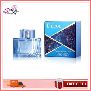 Dirron Enlivened Men Pour EAU DE Parfum 75ml. น้ำหอมผู้ชายกลิ่นหอมเย็นเบาสบายซ่อนเร้นความเซ็กซี่น่าค้นหา