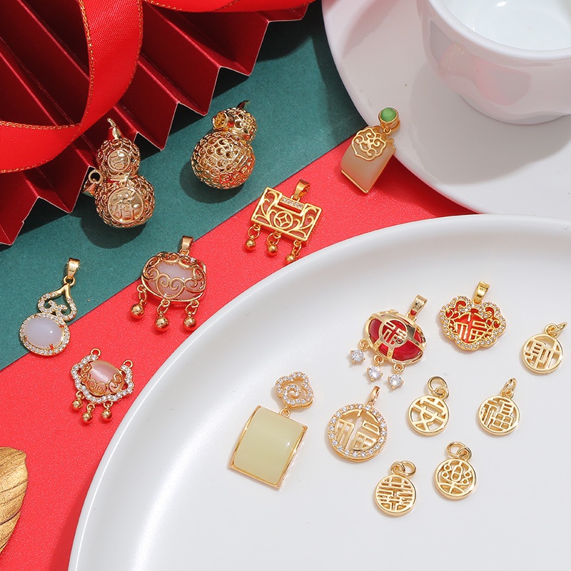 จี้ diy 14K Ruyi Lock Fu อุปกรณ์เสริมแบรนด์