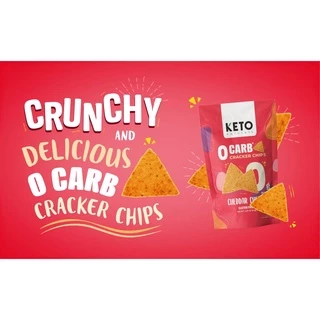 Keto crackers zerocarb no sugar(Cheddar Cheese)แครกเกอร์คีโต แครกเกอร์สุขภาพ ไม่มีคาร์บ รสเชดดาร์ชีส