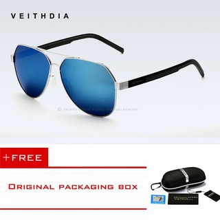 VEITHDIA Unisex แว่นกันแดด Polarized กระจกสแตนเลส