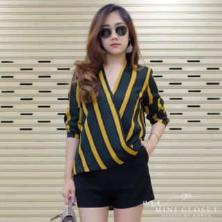 เสื้อลายทางวินเทจ ผ้าวาเลนติโน