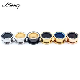Alisouy 2 ชิ้น Smith Hollow สแตนเลส Flared หูปลั๊กอุโมงค์ Expander Stretcher วัดเนื้อเจาะต่างหูเครื่องประดับ