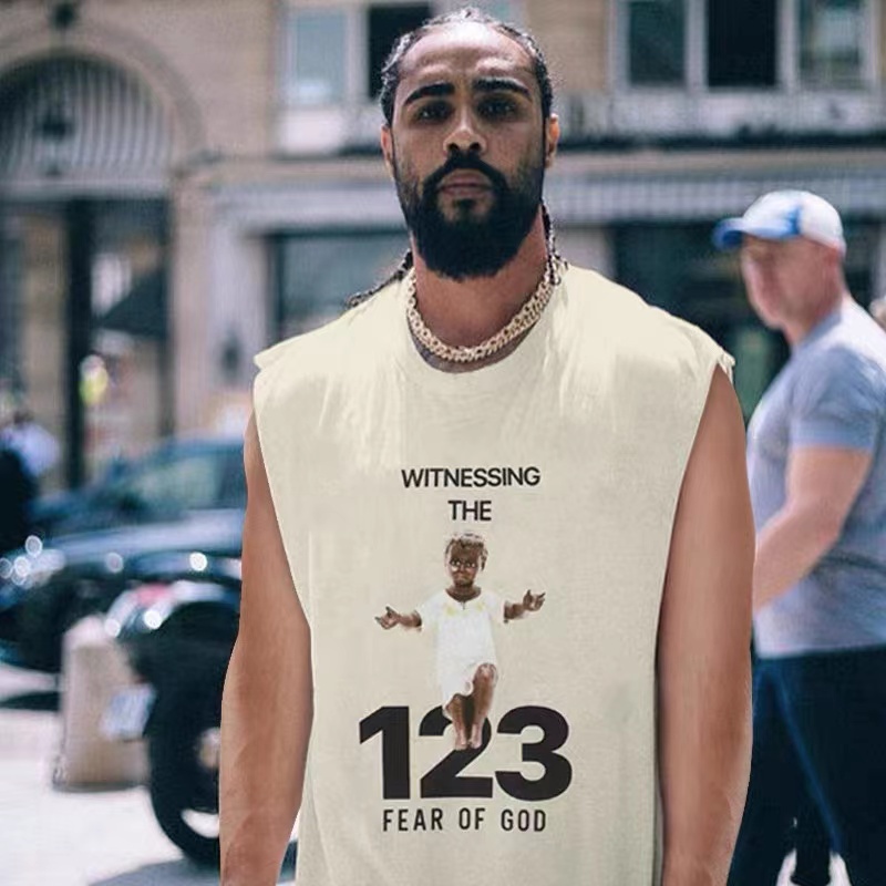 Jerry with the same fog FEAR OF GOD x RRR123 เสื้อกล้ามแขนกุด ทรงหลวม สไตล์สตรีท แฟชั่นฤดูร้อน สําหร