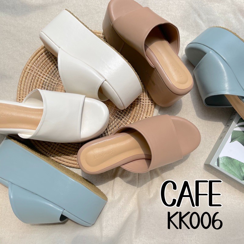 พร้อมส่ง CAFE 🧡  Cafe Platform KK006 สูง 3.5 นิ้ว รองเท้าส้นตึก
