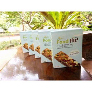 Xongdur Food fitt snack &amp; cereal bars sprouted brown rice whole grains with fruits Low GI Sugar 90 g. 5 boxes