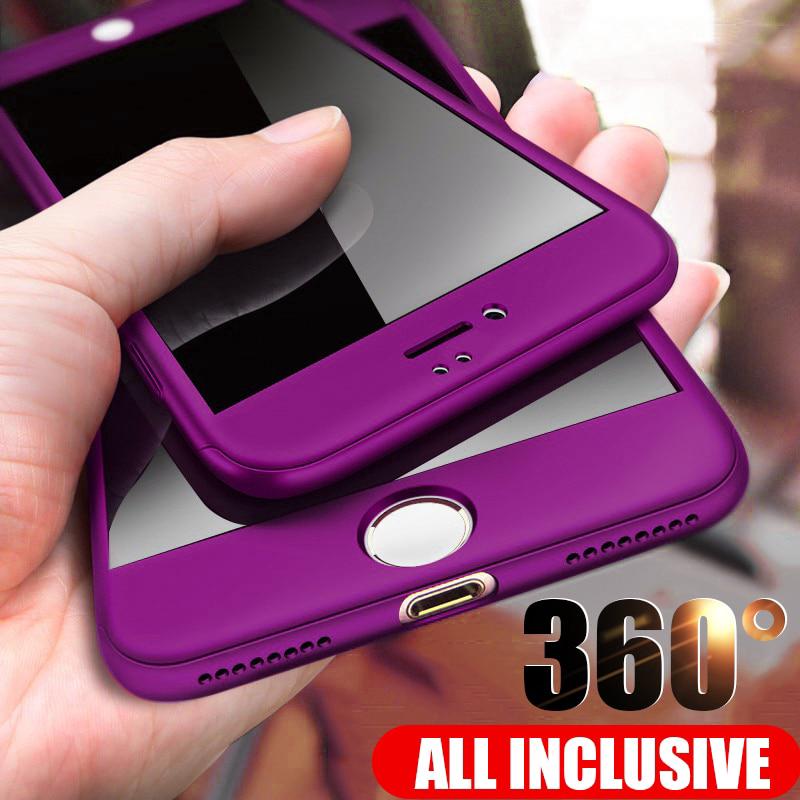 360 Full Protective Phone Case For iPhone 8 7 Plus 6 6s Case 5 5S SE X 10 Full Cover XR Xs Max X Cases With Glass