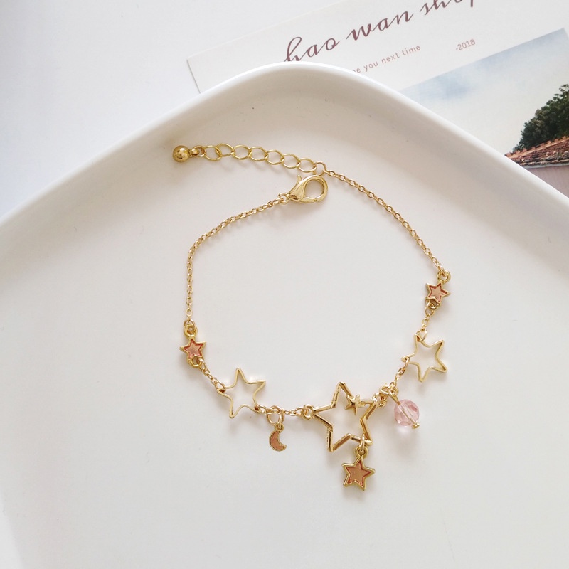 [ข้อเสนอพิเศษ] เครื่องประดับ รูปท้องฟ้ากลางคืน | สร้อยข้อมือ จี้ดาว ดวงจันทร์ | สร้อยข้อมือ สําหรับผู้หญิง | อุปกรณ์เสริมสแตนเลส | ของขวัญ ขายส่ง | ของขวัญวันเกิด ขายส่ง