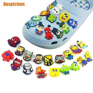 Auspicious&gt; รองเท้าแตะ Crocs Jibbitz Pvc ลายการ์ตูนน่ารัก สุ่มสไตล์ 20 ชิ้น