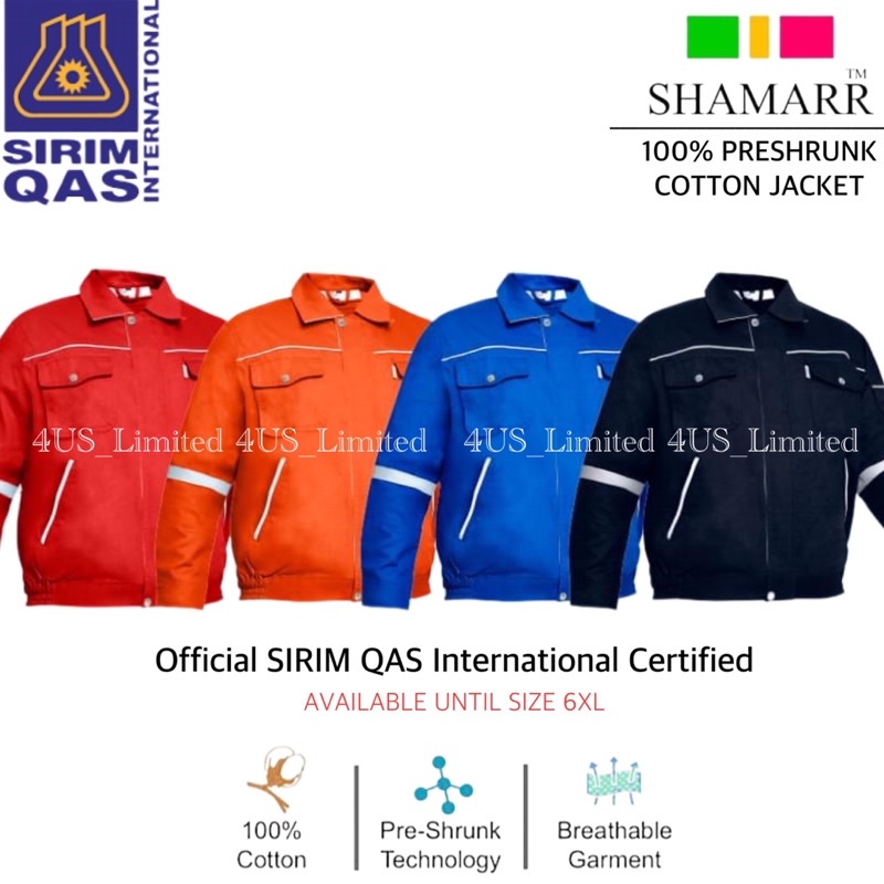 SHAMARR 100% PRESHRUNK COTTON SAFETY JACKET | เสื้อแจ็คเก็ตทํางาน | คุณภาพสูง | ศิริราช