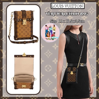 ✨หลุยส์ วิตตอง  Louis Vuitton  VERTICAL กระเป๋าสายโซ่/กระเป๋าสะพายข้าง/กระเป๋ากล่อง/กระเป๋าโทรศัพท์มือถือ