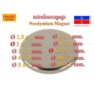 แม่เหล็กแรงดูดสูง Neodymium หนา 2 มิล