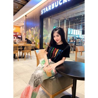 Set2pcs. เสื้อยืด+กางเกง ขายาว ทรงกระบอก