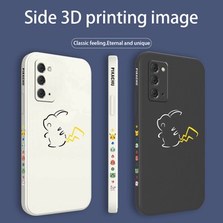 เคสเมาส์พิมพ์ด้านข้าง Liquid Silicone Case For Samsung Note 20 10 9 Ultra Pro Plus Shockproof Camera Lens Protection Shockproof Soft Phone Cover เคสมือถือ