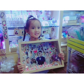 กล่องไม้สน กล่องไม้สนตกแต่ง ขนาด 8x10นิ้ว ทำรูปใหม่ได้ครับ. DIY.