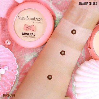 HF3031 Sivanna Colors Mini Bowknot Mineral Compact Powder ซีเวียน่า แป้งพัฟ มินิ โบนอท 8.5 กรัม