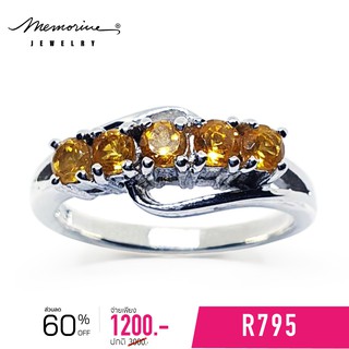 Memorine Jewelry แหวนเงินแท้ 925 ฝัง Citrine : R795