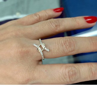 SWEET 16 แหวนเงินล้อมเพชรแฟชั่นเกาหลี AR1142 / Ring 925 Sterling Silver with CZ Diamonds Korean Fashion