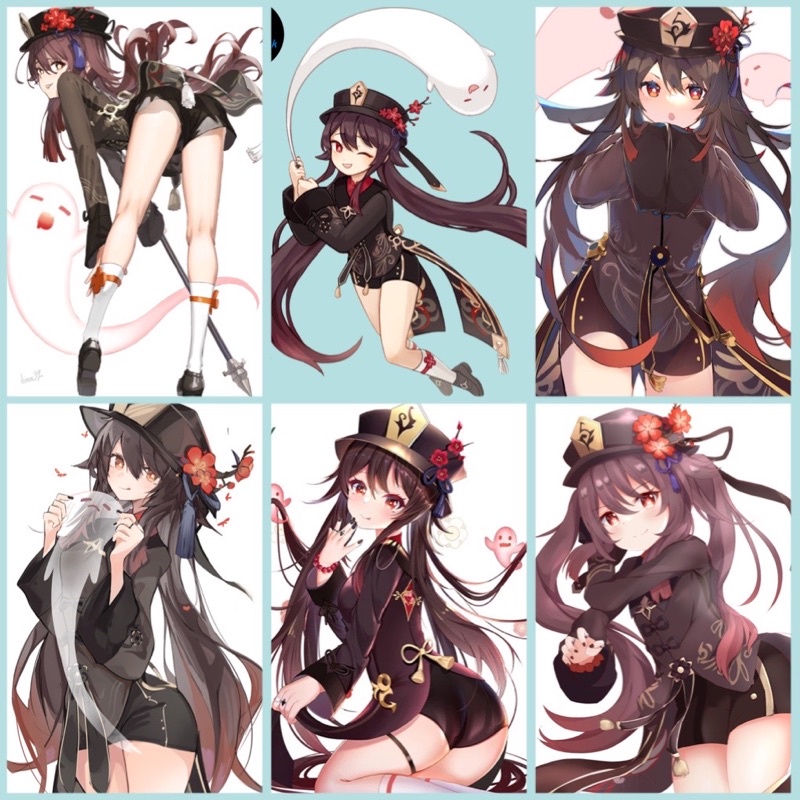 Hu tao genshin impact แขวนภาพ 6 แผงที่แตกต่างกัน/hu tao genshin impact โปสเตอร์