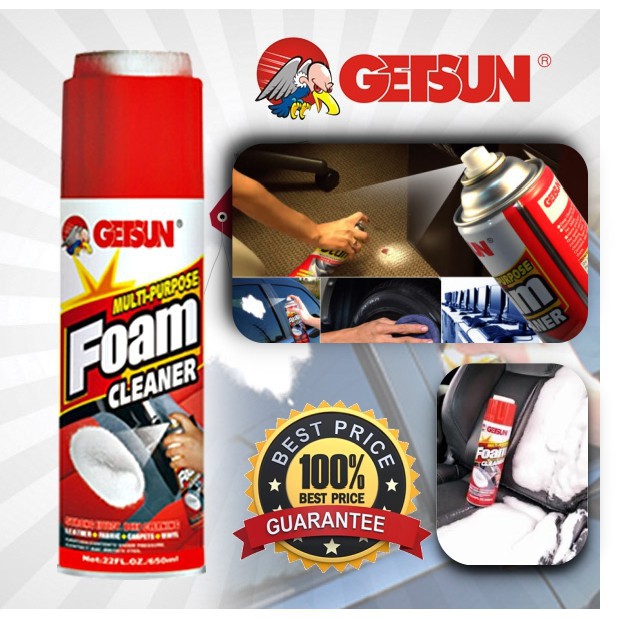 GETSUN  Foam Cleaner สเปรย์โฟมทำความสะอาด สำหรับผ้า พรม กำมะหยี่ และหนัง พลาสติก