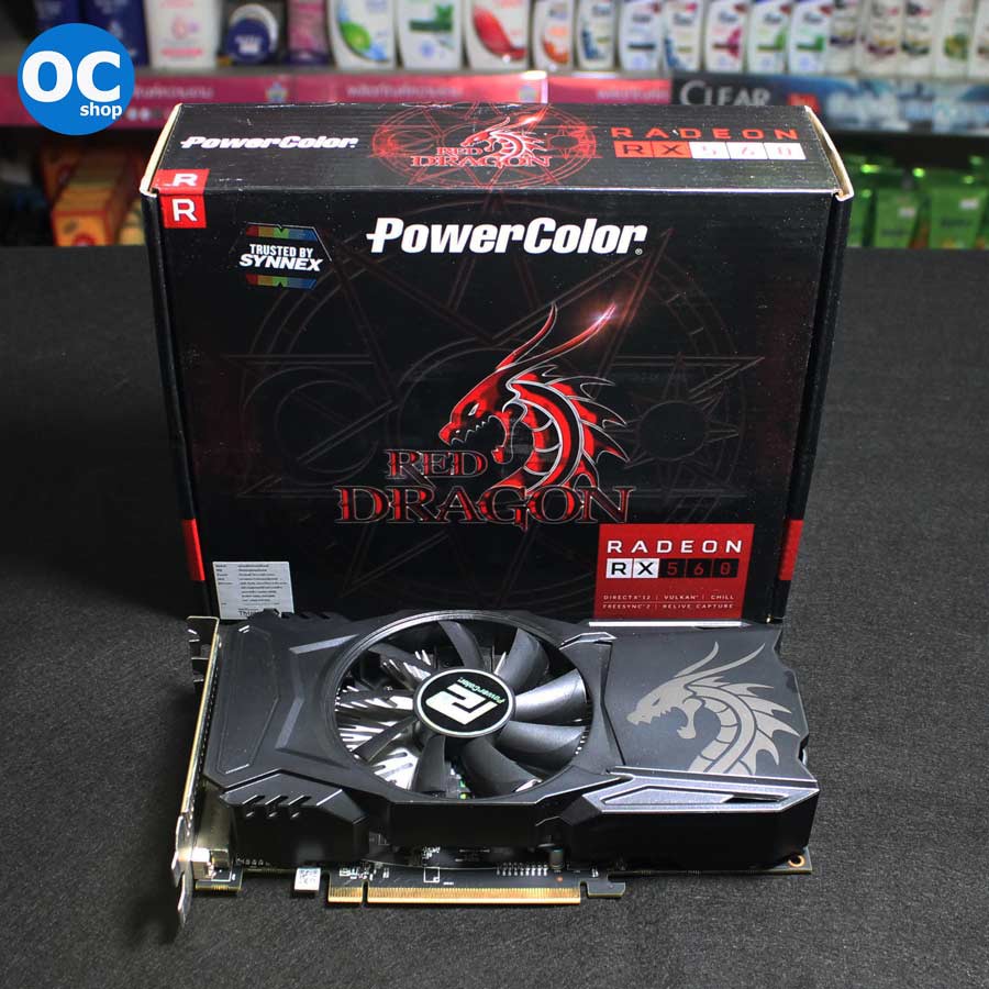 การ์ดจอ RX 560 / 2GB GDDR5 PowerColor Red Dragon Radeon™ สวยๆครบกล่อง ...