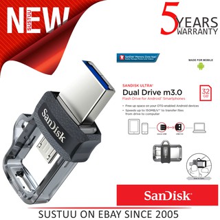 แฟลชไดรฟ์Sandisk Ultra Dual 32 Gb ( Sdd 3_032 G_G 46 ) Usb 3 . 0 รองเท้าผ้าใบลําลอง