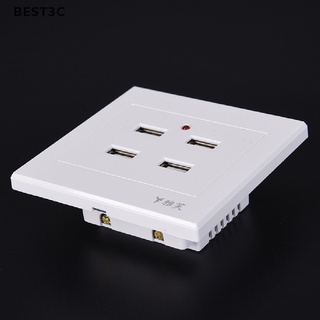 Best3c 2/3/4/6 พอร์ต USB เต้าเสียบชาร์จติดผนัง แผงซ็อกเก็ตเต้ารับไฟฟ้า AC