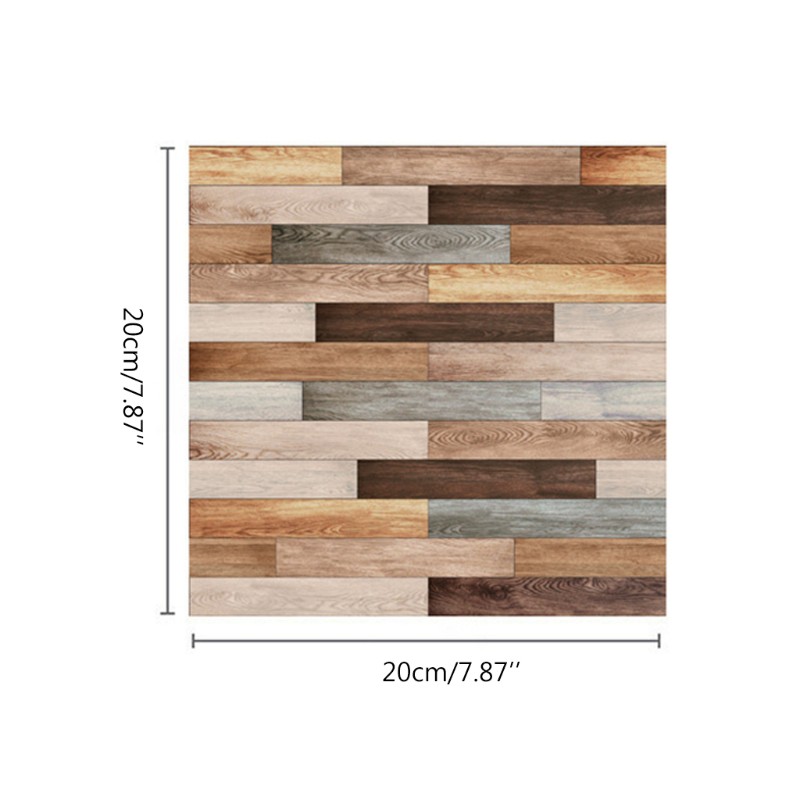 dark 20pcs Imitation Wood Grain Peel and Stick Tile Floor Wall Sticker ...