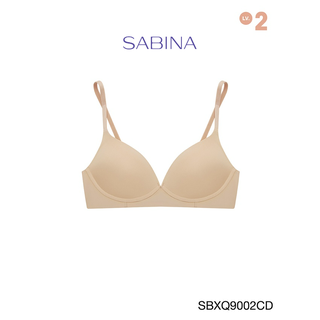 Sabina ซาบีน่า เสื้อชั้นใน Invisible Wire (ไม่มีโครง) Seamless Fit รุ่น TWENTY FIVE  รหัส SBXQ9002CD สีเนื้อเข้ม