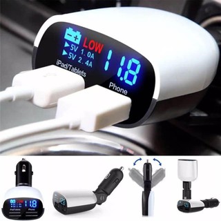 cherry ที่ชาร์จในรถ LED DUAL USB CAR CHARGER 3.4