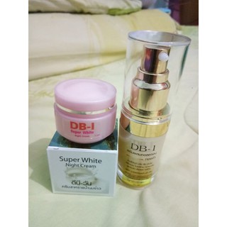 DB-1 เซรั่มผสมคอลลาเจนทองคำ ขนาด 15ml. (1 ขวด)+DB-1 Night Cream ครีมสาหร่ายน้ำนมข้าว 5 กรัม (1 กล่อง)