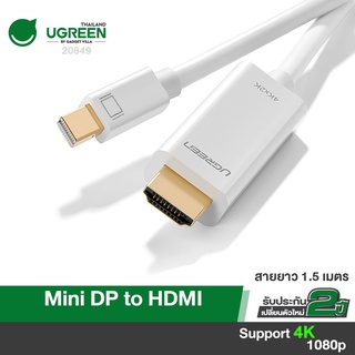 UGREEN 20849 Mini DisplayPort to เอชดีเอ็มไอ HDTV Cable Support 4K Resolution (1.5m).