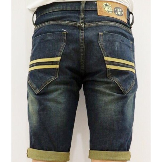 กางเกงยีนส์ขาสั้น-ผ้ายืด ทรงเดฟ สีมิดไนท์ และ สีไบโอซีด Size.28-42