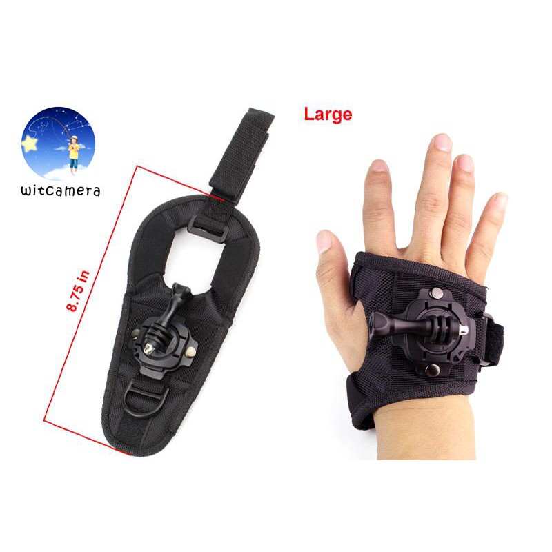 360 Degree Rotating Globe Style Wrist Strap Band Mount Hand Palm Belt Lanyard Holder with Screw for GoPro Hero SJCam YI