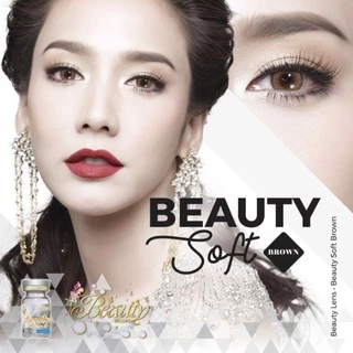 Beautylens บิวตี้คอนแทคเลนส์ รุ่นบิวตี้ซอฟ สีน้ำตาล Beauty soft Brown ค่าอมน้ำ55%