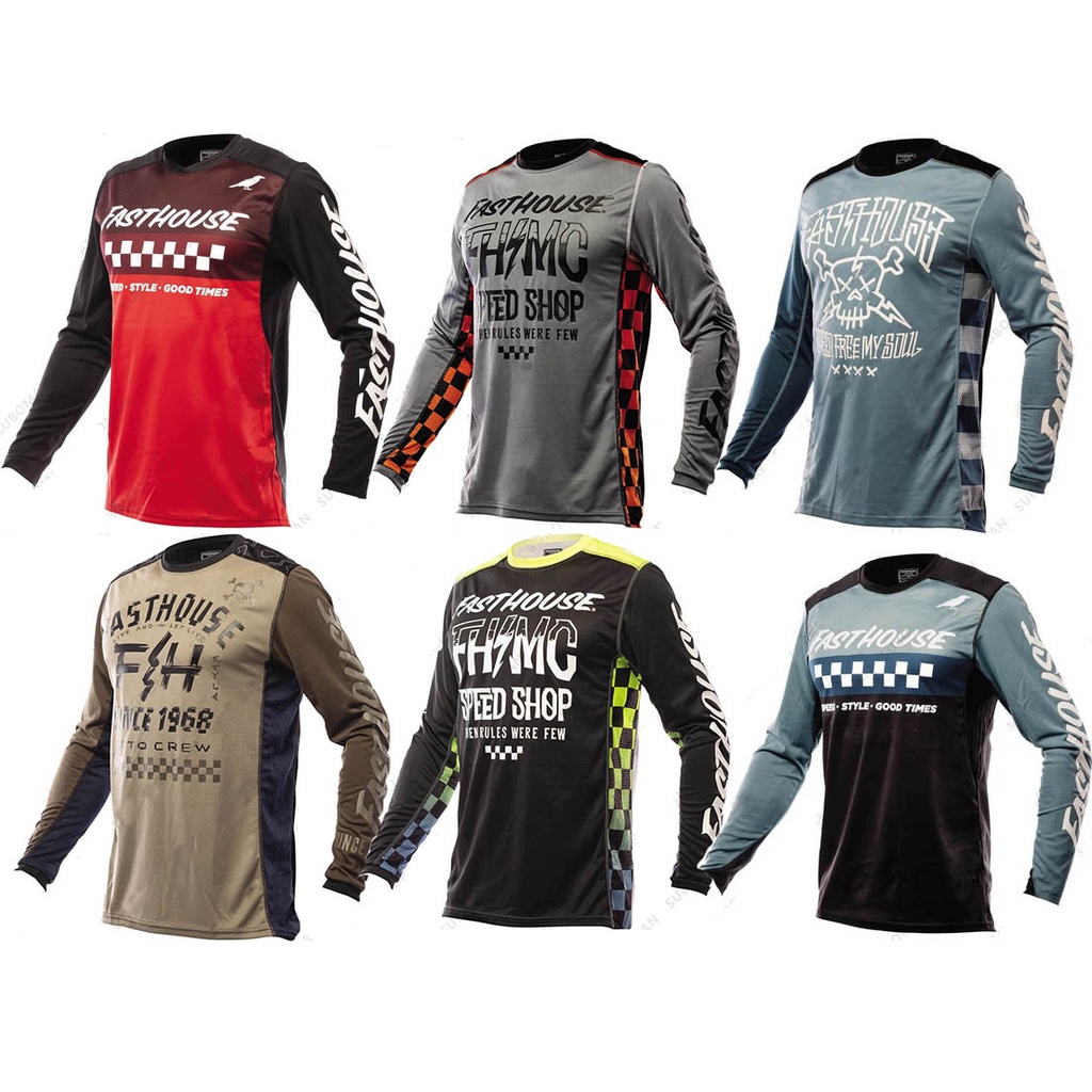 FASTHOUSE 2022 แขนยาว Off-Roadรถจักรยานยนต์ขี่จักรยานJersey MOTO Racing Jersey Speed-down JerseyจักรยานเสือภูเขาQuick-Dryingเสื้อผ้าสบายProfessional Venueกีฬากลางแจ้ง