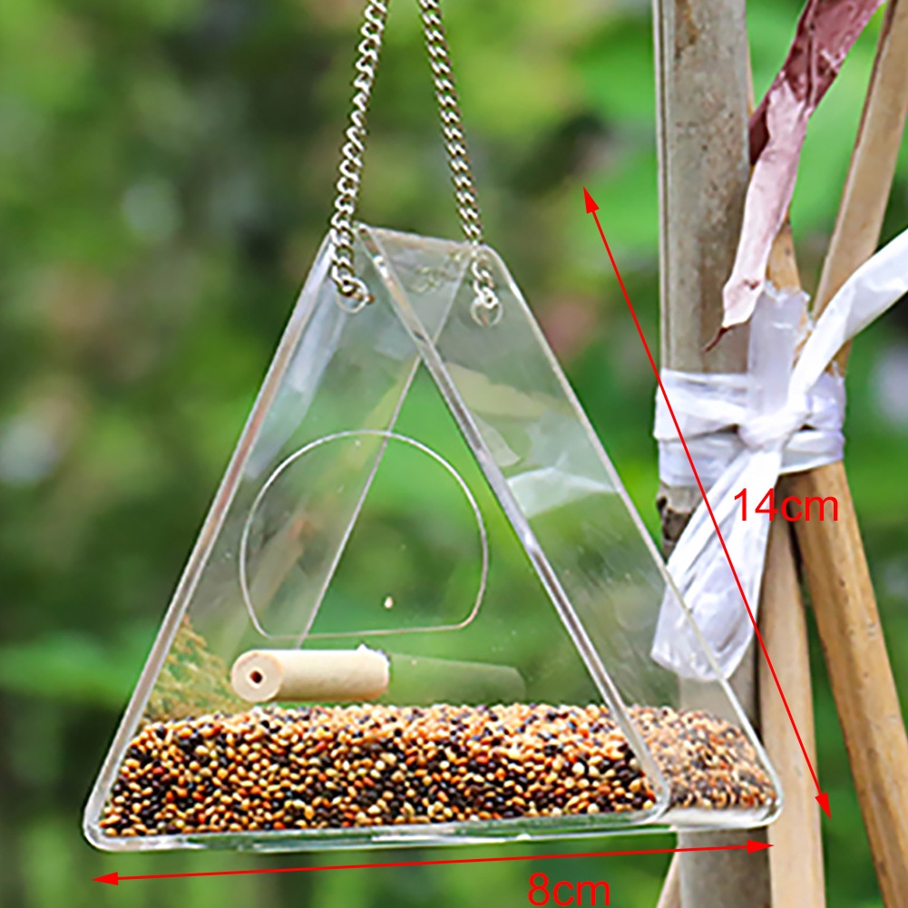 Garden Ornaments Bird Feeder Leakproof Outdoor Hanging Up Acrylic